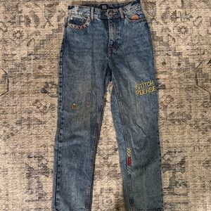 BDG Embroidered Blue Jeans